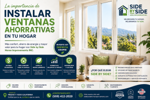 Ventanas y puertas ahorrativas con Side by Side Home Improvements INC